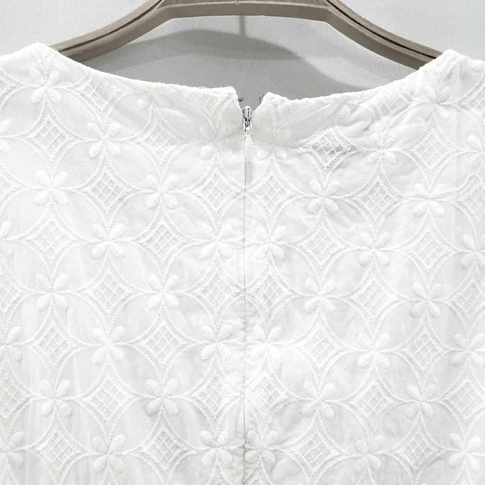 NEW Talbots Embroidered Eyelet Sheath Sleeveless White Dress sz 6P - Picture 10 of 16